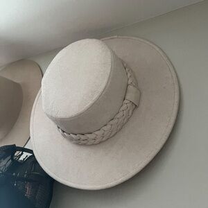 Elegant Cream Braided Women's fedora hat